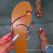 2020 new arrival summer Simple style colorful outdoor flat female flip flops flat sandals